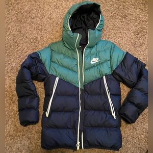 Nike Blue and Green Puffer Jacket